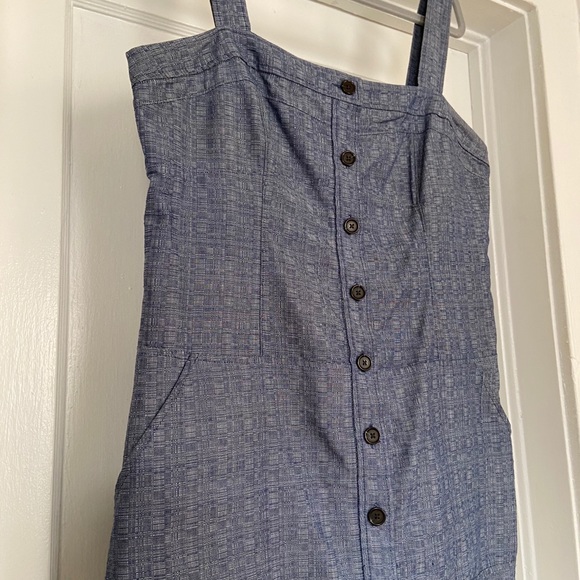 Derek Lam Chambray Button Front Dress w Pockets 16 - Picture 3 of 11